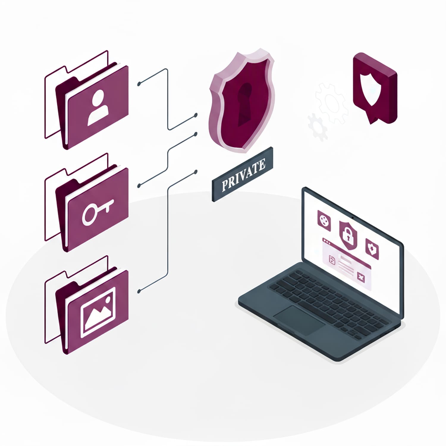 laptop showing file security